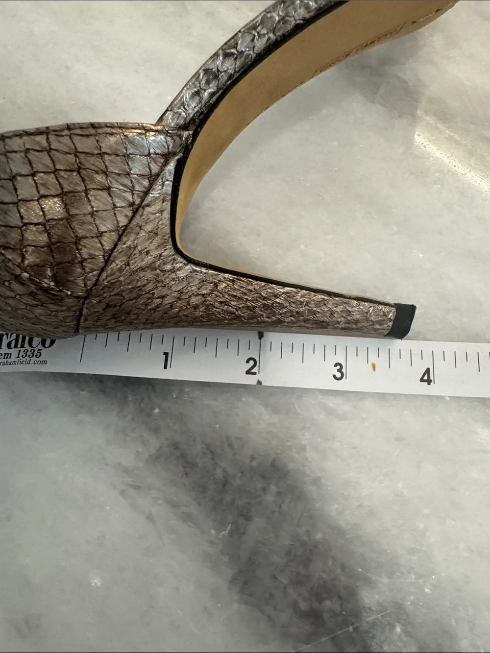 Vince Camuto Metallic Bronze Gold Strappy Open-Toe Heels 8 - Picture 11 of 11